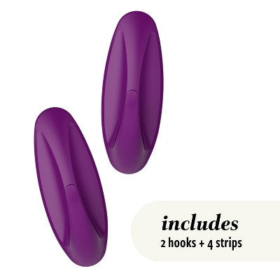 Command 2pk Damage-Free Medium Designer Hooks Candied Plum