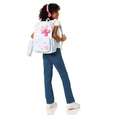 Locker Club Elevated Backpack Set with Pencil Case and Headphones - Blue Stripe Ribbons