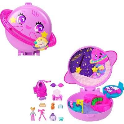 Polly Pocket Planet Polly Compact Playset with 1 Micro Doll and Pet Puppy
