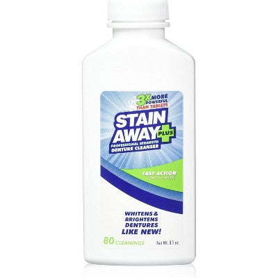 Stain Away Plus Denture Cleaner, Professional Strength Formula, 8.1 oz