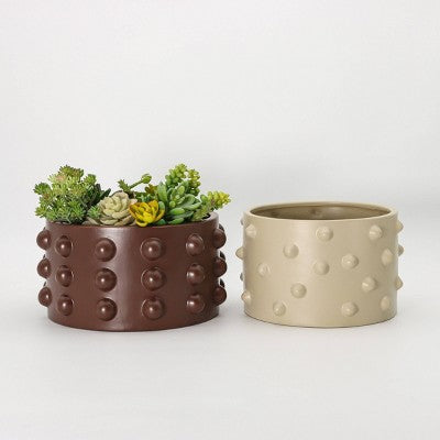 A.I.M 5" Textured Planter Khaki