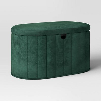 32" Folding Double Storage Bench Green - Room Essentials (LOCAL PICKUP ONLY)
