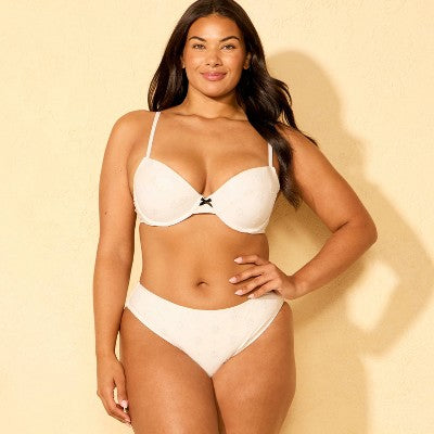 Women's Eyelet Bikini Bottom - Shade & Shore Cream M