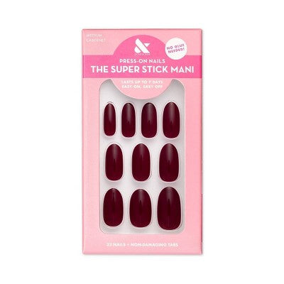 Olive & June Fake Nails - Cabernet - M Oval - 32ct