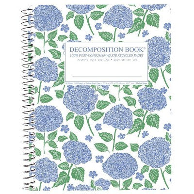 Decomposition Book 160 Sheet 7.5"x9.75" College Ruled Spiral Notebook Hydrangea: Flexible Cover, Single Subject, Multicolor