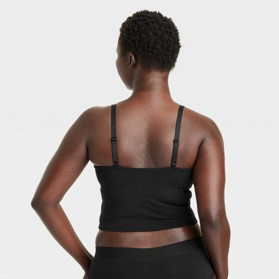 Women's Cotton Stretch Cropped Tank Top - Auden Black XXL