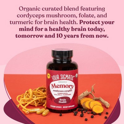 Four Sigmatic Memory Organic Mushroom Vegan Vitamin Capsules - 90ct