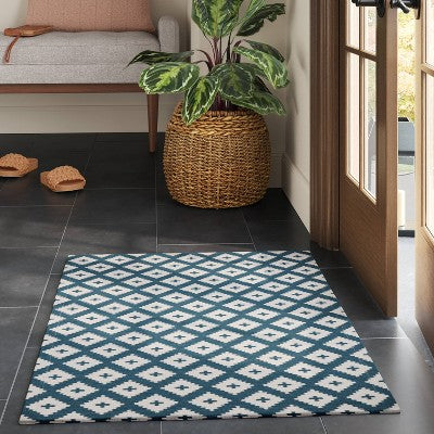 2'x3' Diamond Woven Scatter Accent Rug Blue - Threshold (LOCAL PICKUP ONLY)