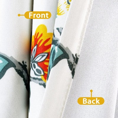 DriftAway Ada Floral Botanical Print Flower Leaf Lined Thermal Insulated Blackout Window Curtains Orange Teal 52X54