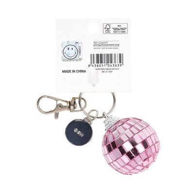 Yoobi SmileyWorld Keychain Pink Smiley Disco Ball, School Supplies
