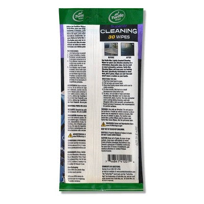 Turtle Wax 30ct Cleaning Auto Wipes Pouch: Citrus Scented Car Interior Cleaning Supplies