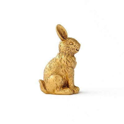 Easter Large Gold Resin Bunny Sitting - Bullseye's Playground