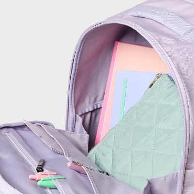 Canvas 17.5" Backpack - Open Story Light Purple