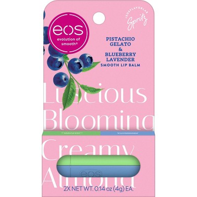 eos Limited Edition Lip Balm - Pistachio Gelato & Blueberry Lavender - 0.28oz/2pk