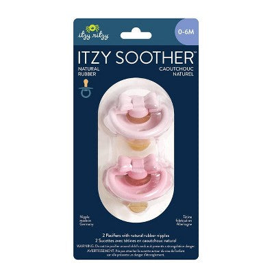 Itzy Ritzy Rubber Pacifiers 0-6m - Bows - 2pk: BPA-Free