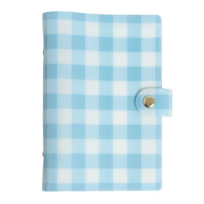 Pearhead 5.25"x7.25" Blue Gingham Refillable Journal 100 Page with Snap Closure