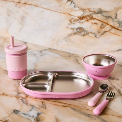 Lalo 12oz Stainless Steel Toddler Baby Cup - Bubble Gum
