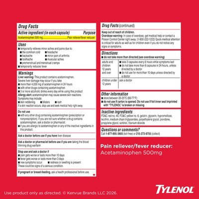 Tylenol Extra Strength Liquid Gels, Pain Reliever & Fever Reducer - Acetaminophen - 40ct