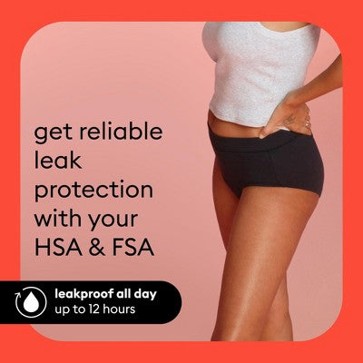 Thinx for All Women's Period Underwear - Super Absorbency - Black Briefs - X-Large