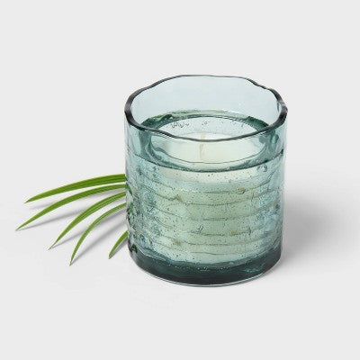 Glass LED Citronella Palm Leaf Grotto Scented Candle 3.5oz - Threshold