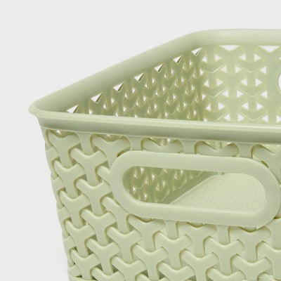 Y-Weave Small Decorative Storage Basket Green - Brightroom