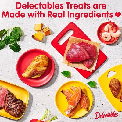 Delectables Salmon Flavor Lickable Spoons Cat Treats - 2.8oz/8ct