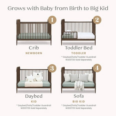 Delta Children Serena 4-in-1 Convertible Crib - Teak Brown (LOCAL PICKUP ONLY)