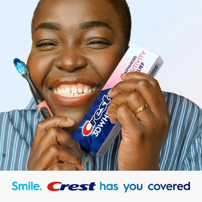 Crest 3D White Advanced Sensitivity Relief Fluoride Whitening Toothpaste - Mint - 3.3oz