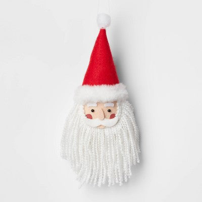 Fabric Santa Wearing Tall Hat Christmas Tree Ornament Red/White - Wondershop