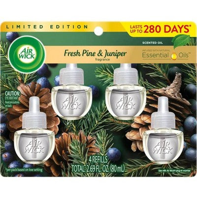Air Wick Scented Oil Air Fresheners - Fresh Pine & Juniper - 4ct