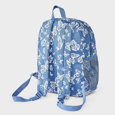 Girls' Quilted Butterfly Two Pocket Backpack - Cat & Jack Blue/White