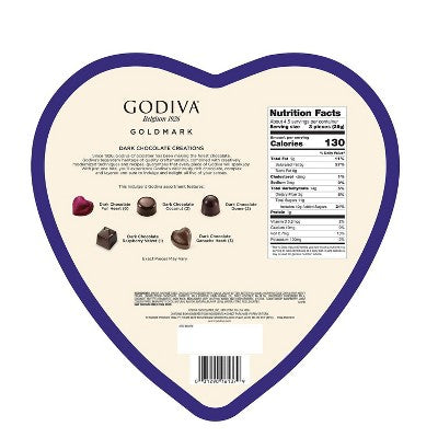 Godiva Valentine's Goldmark Dark Chocolate Heart Box Candy - 4.1oz