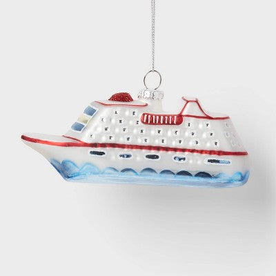 Glass Cruise Ship Christmas Tree Ornament - Wondershop