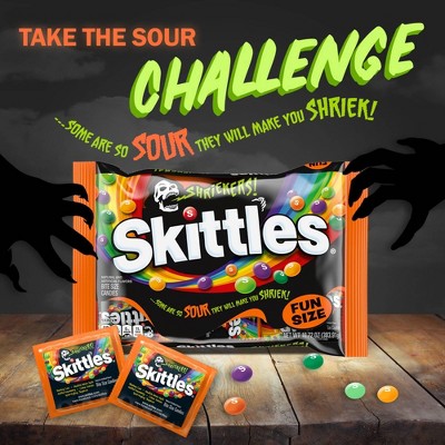 Skittles Shriekers Halloween Sour Candy Fun Size Bag - 10.72oz