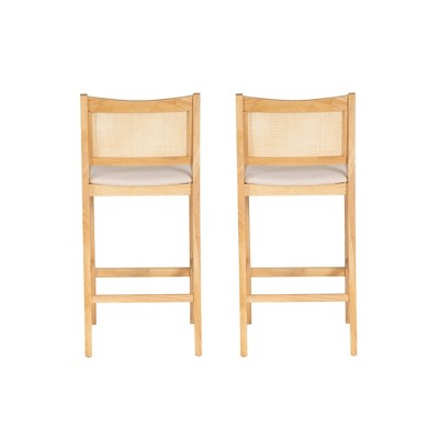 Powell Set of 2 Bessie Cane Barstools Natural (LOCAL PICKUP ONLY)