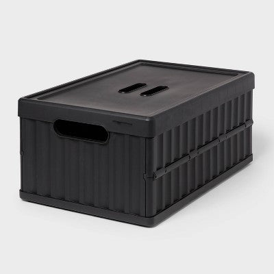 Easy Assembly Hard Sided Bins Black - Brightroom: Universal Utility Storage, 50% Recycled Plastic, 3622 Volume Capacity (LOCAL PICKUP ONLY)