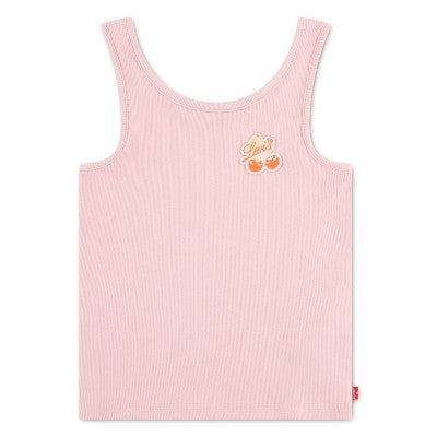 Levi's Girls' Cherry Embroidered Tank Top - Coral Pink M