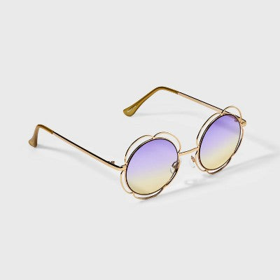 Girls' Metal Flowers Sunglasses - art class Purple/Gold