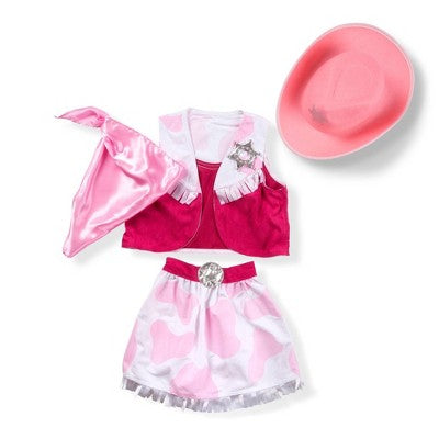 Melissa & Doug Cowgirl Role Play Costume Set (5pcs) - Skirt, Hat, Vest, Badge, Scarf: Toddler Western Apparel (LOCAL PICKUP ONLY)