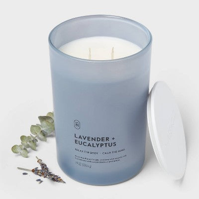 2 Wick Glass Lavender and Eucalyptus Jar Candle 19oz - Threshold