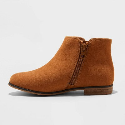 Girls' Opal Zipper Boots - Cat & Jack Cognac 1