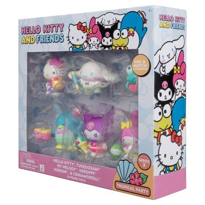 Hello Kitty Neon Tropical Party Figure - 6pk