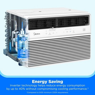 Midea 14,000 BTU DOE Smart Inverter Window Air Conditioner, For Spaces Up to 700 sq. ft, White (LOCAL PICKUP ONLY)