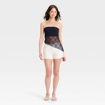 Women's Sheer Tube Top - Wild Fable Navy Blue XL