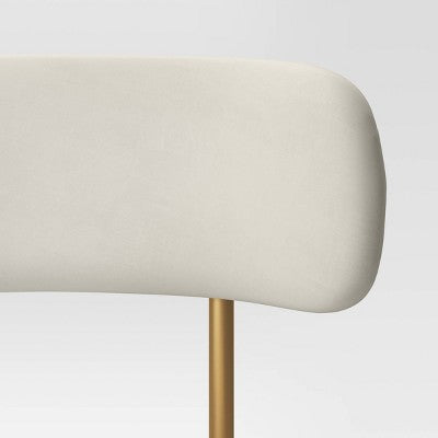 Orion Luxe Dining Chair with Brass Legs Gray Velvet - Threshold (LOCAL PICKUP ONLY)