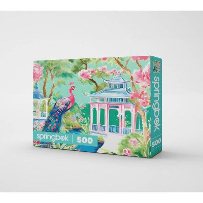 Springbok Pink Peacock Oasis 500pc Jigsaw Puzzle
