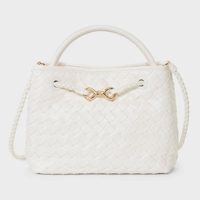 Woven Satchel Handbag - A New Day Cream