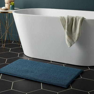 20"x34" Performance Plus Cotton Memory Foam Bath Rug Teal - Threshold