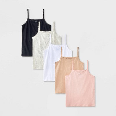 Girls' 5pk Scallop & Bow Cami - Cat & Jack XL