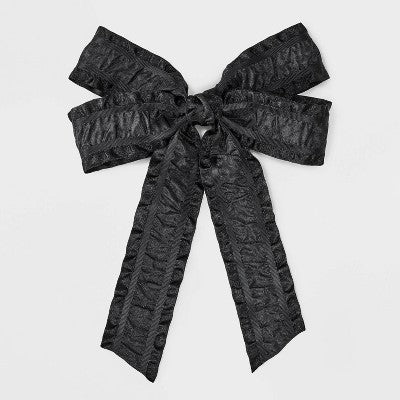 Textured Salon Hair Clip Bow - Wild Fable Black